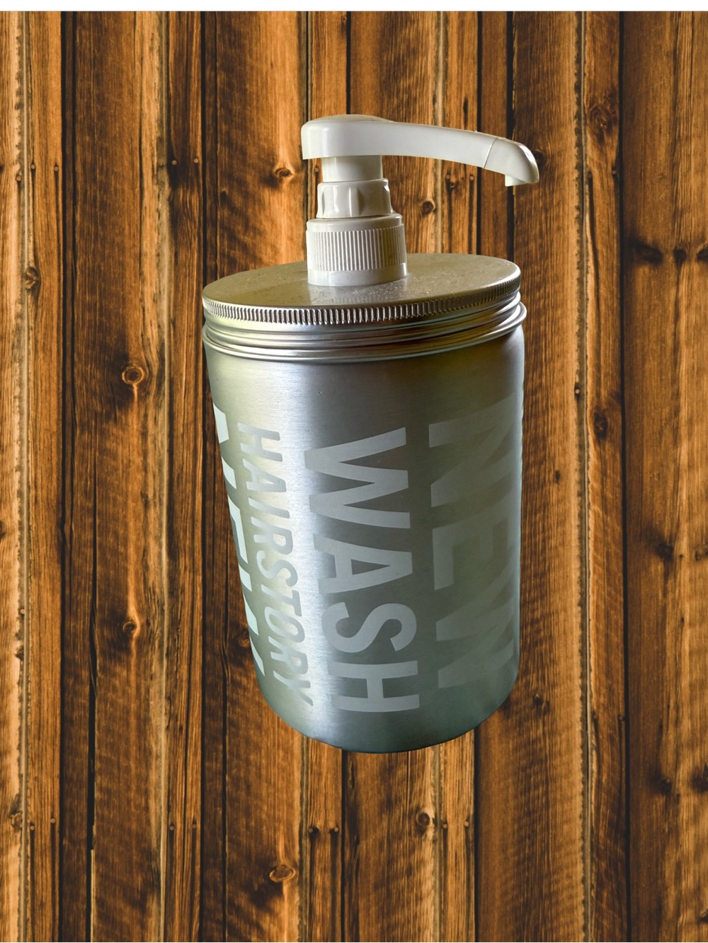 NWT Hairstory Reusable 20 oz Aluminum Pump Bottle Shower Dispenser